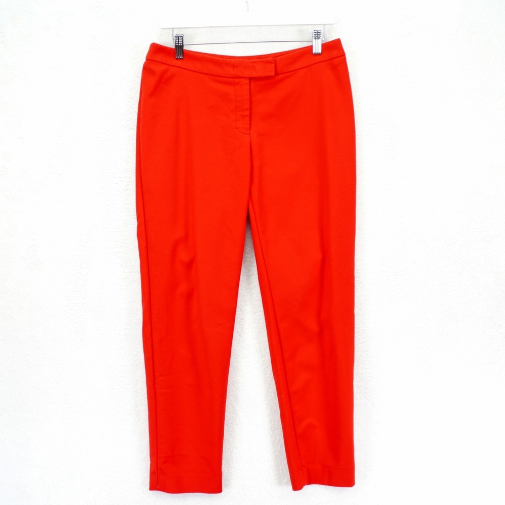 Anne Klein Red Pants Trousers -6  32 /‎ 27- Mid Rise Cotton Nylon Spandex